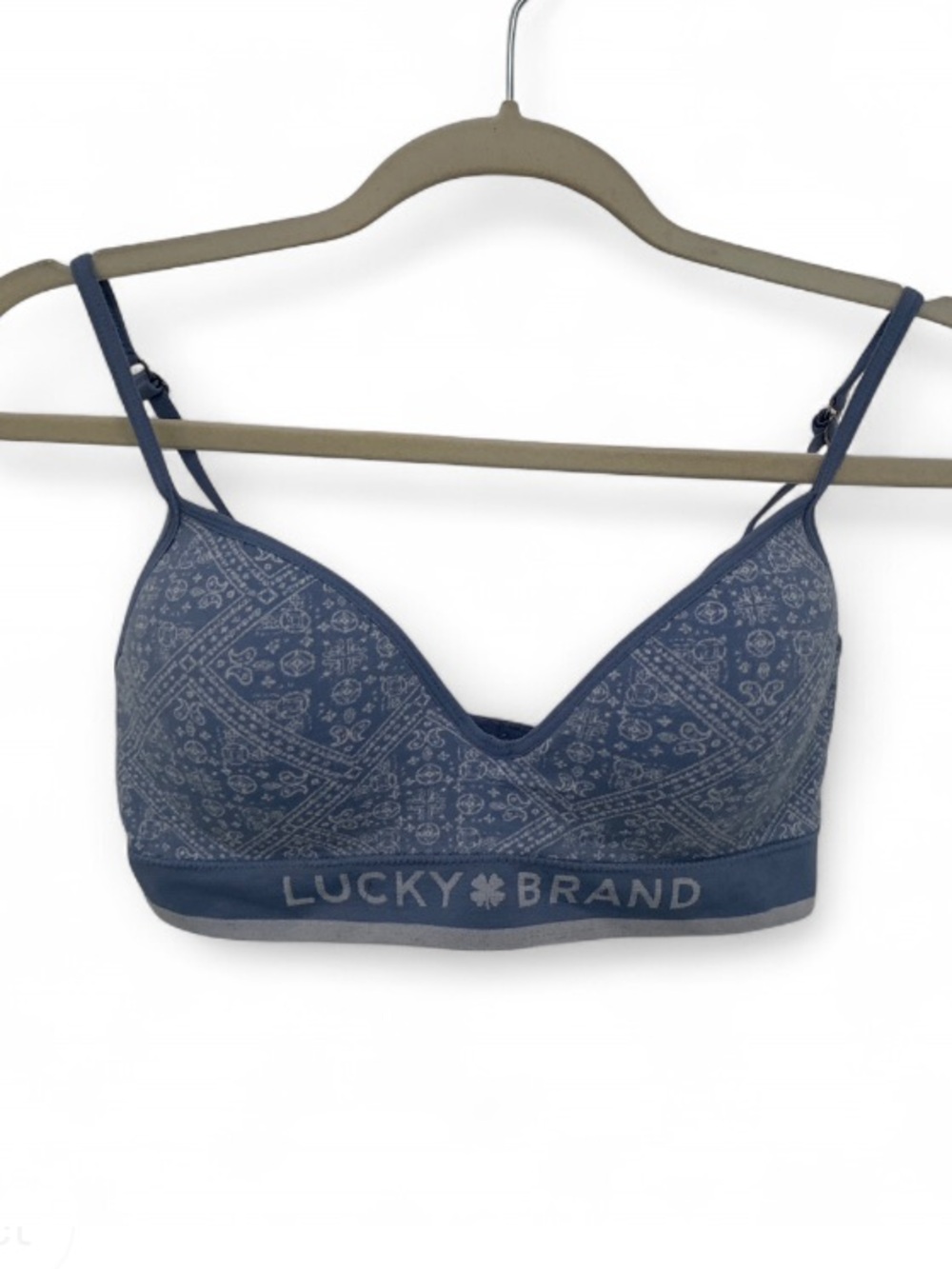 Lucky Brand Blue Bandanna Printed Wireless Bralette